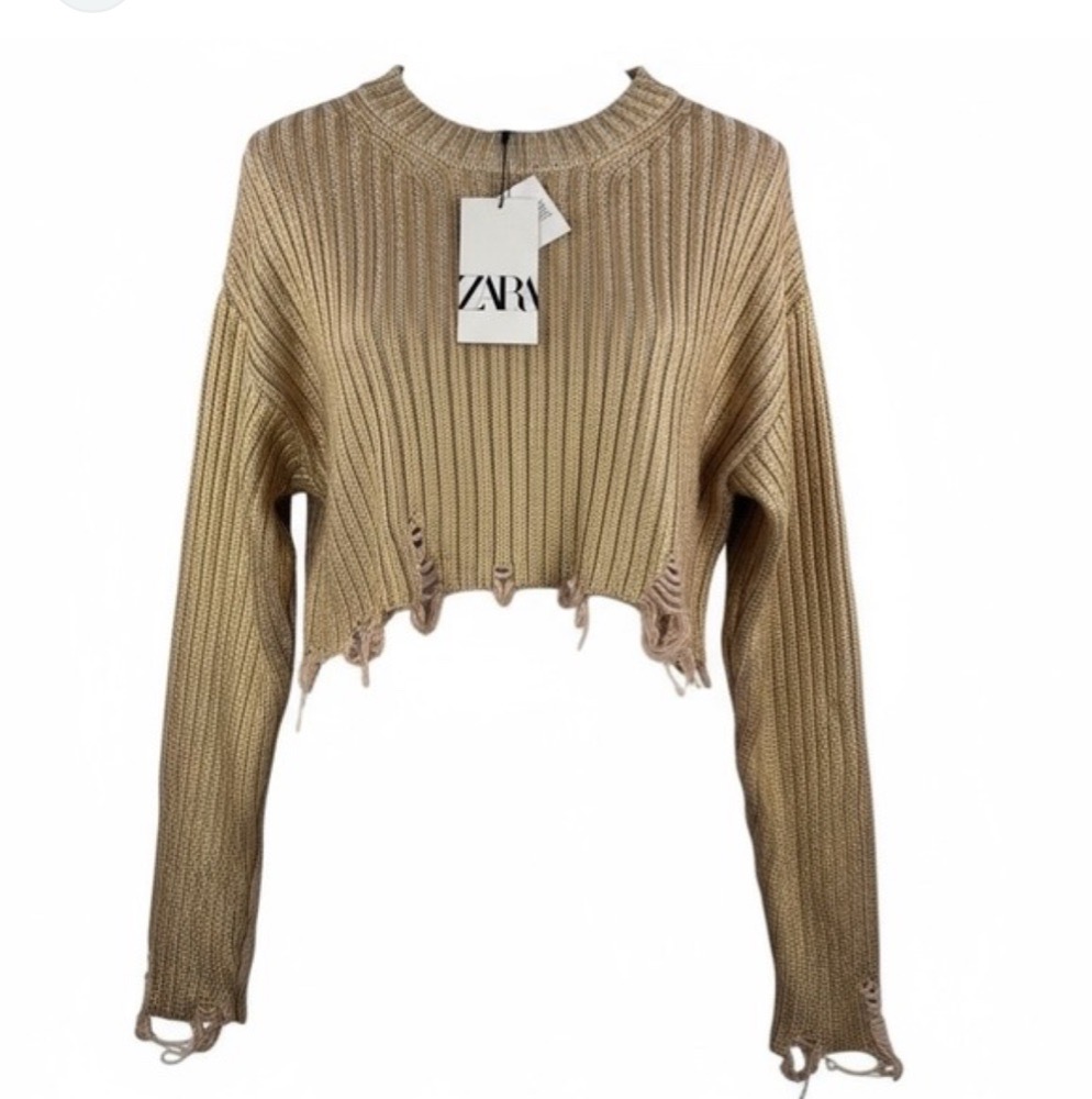 Pull Zara doree court tres jolie porte