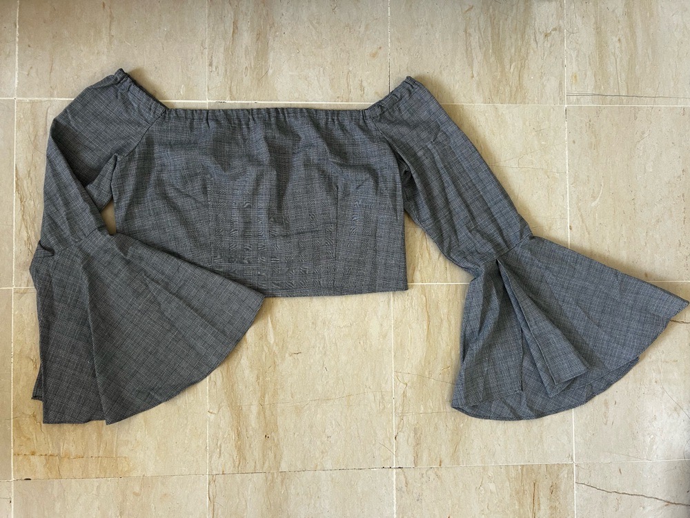 Pull off the shoulder gris taille 44 