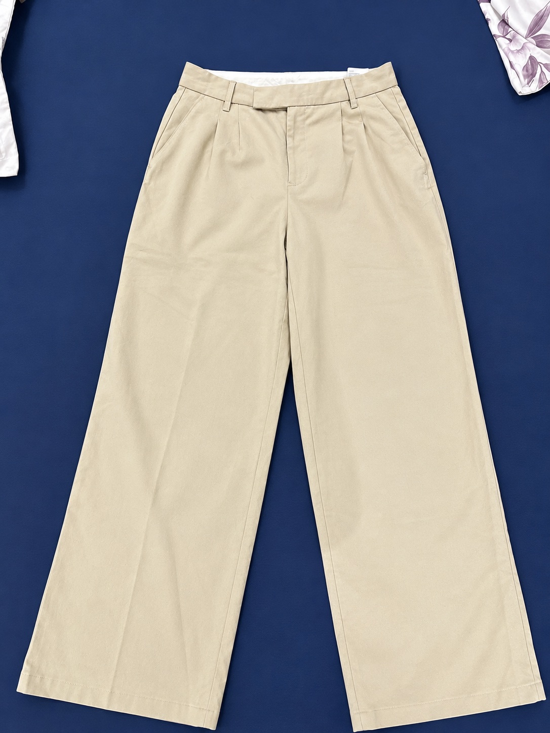 Pantalon large beige