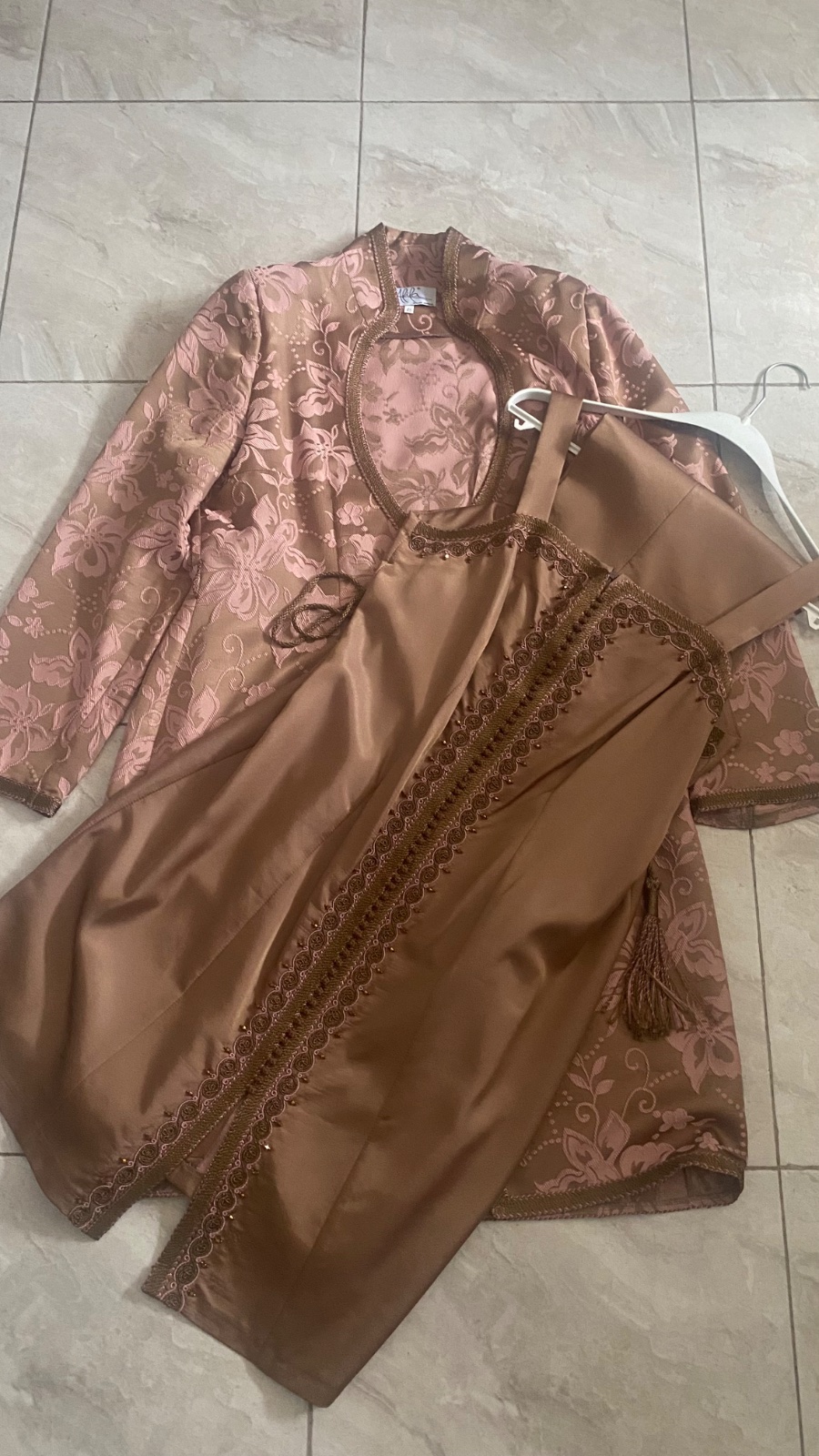 Ensemble soirée rose poudré 