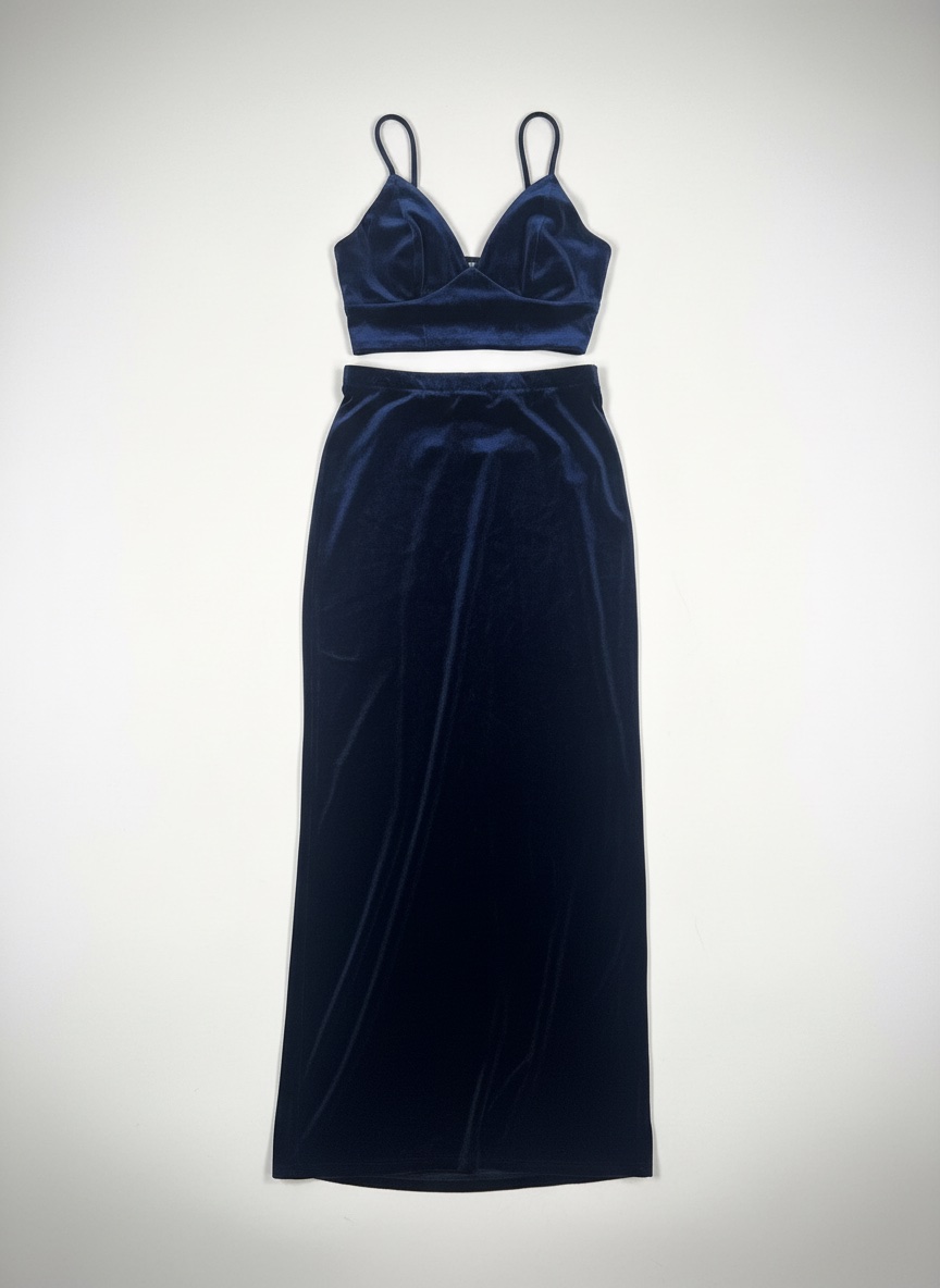 ENSEMBLE HAUT ET JUPE EN VELOURS