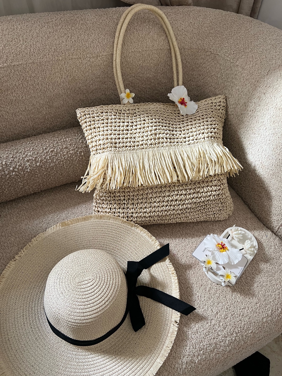 Sac de plage + chapeaux + accesoires 