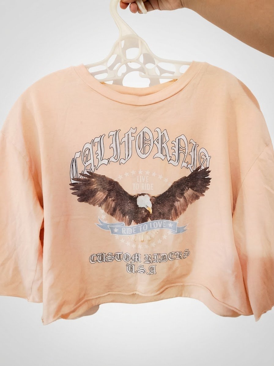 Crop top manche longue style vintage California