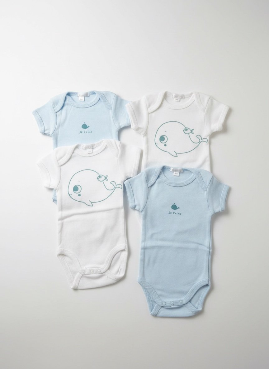 Lot de 4 bodies 100% coton