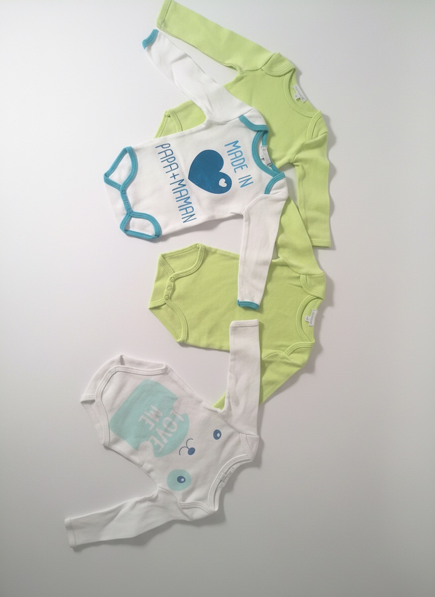Lot de 4 bodies neufs  100 % coton
