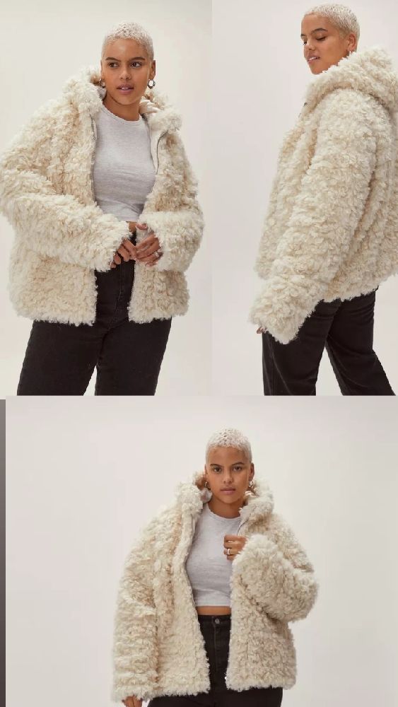 Manteau en synthétique avec capuche
