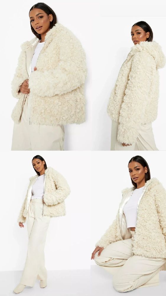 Manteau en synthétique avec capuche