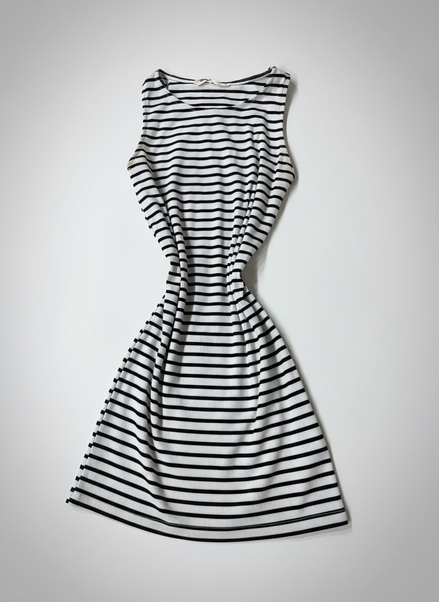Robe ajustee noir et blanc 
