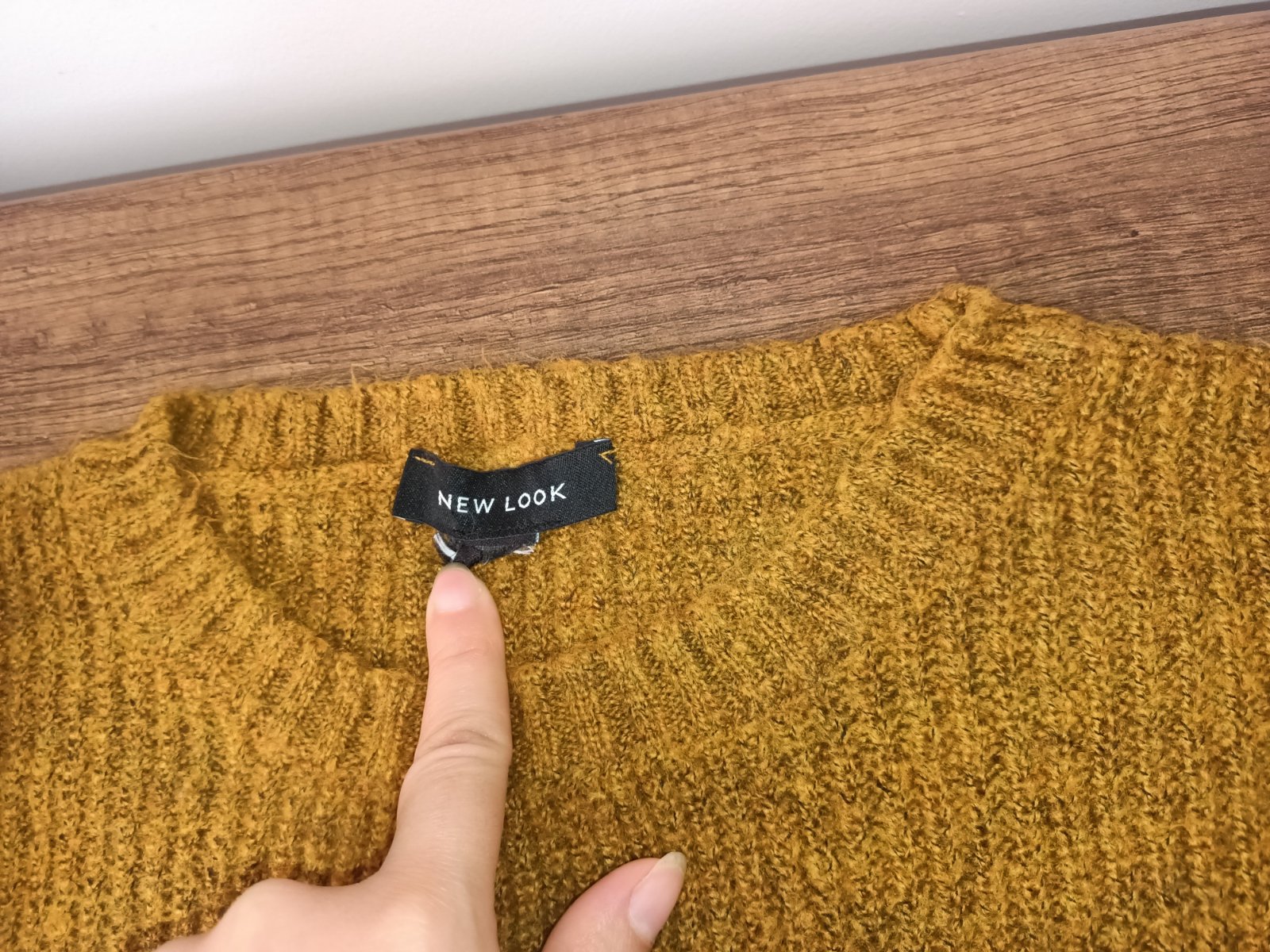 Crop Top NEW LOOK en laine jaune Moutarde 