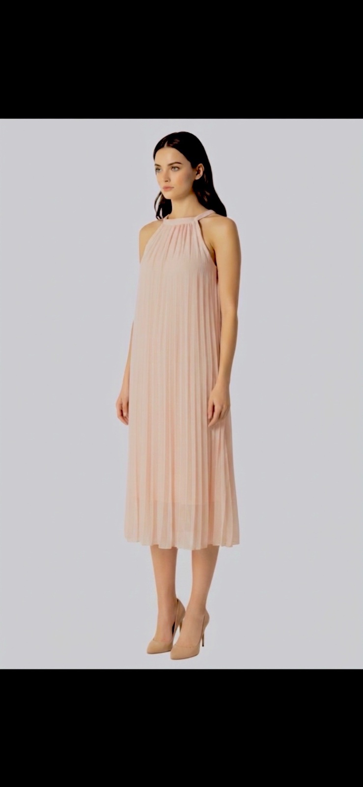 Robe H&M rose poudré plissée
