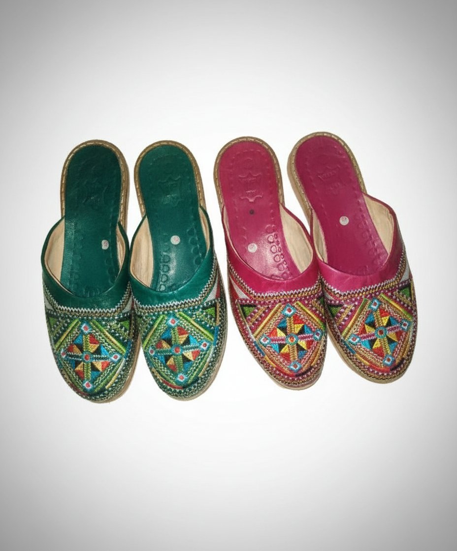 Mules artisanale femme 👩 💚💜💚💜