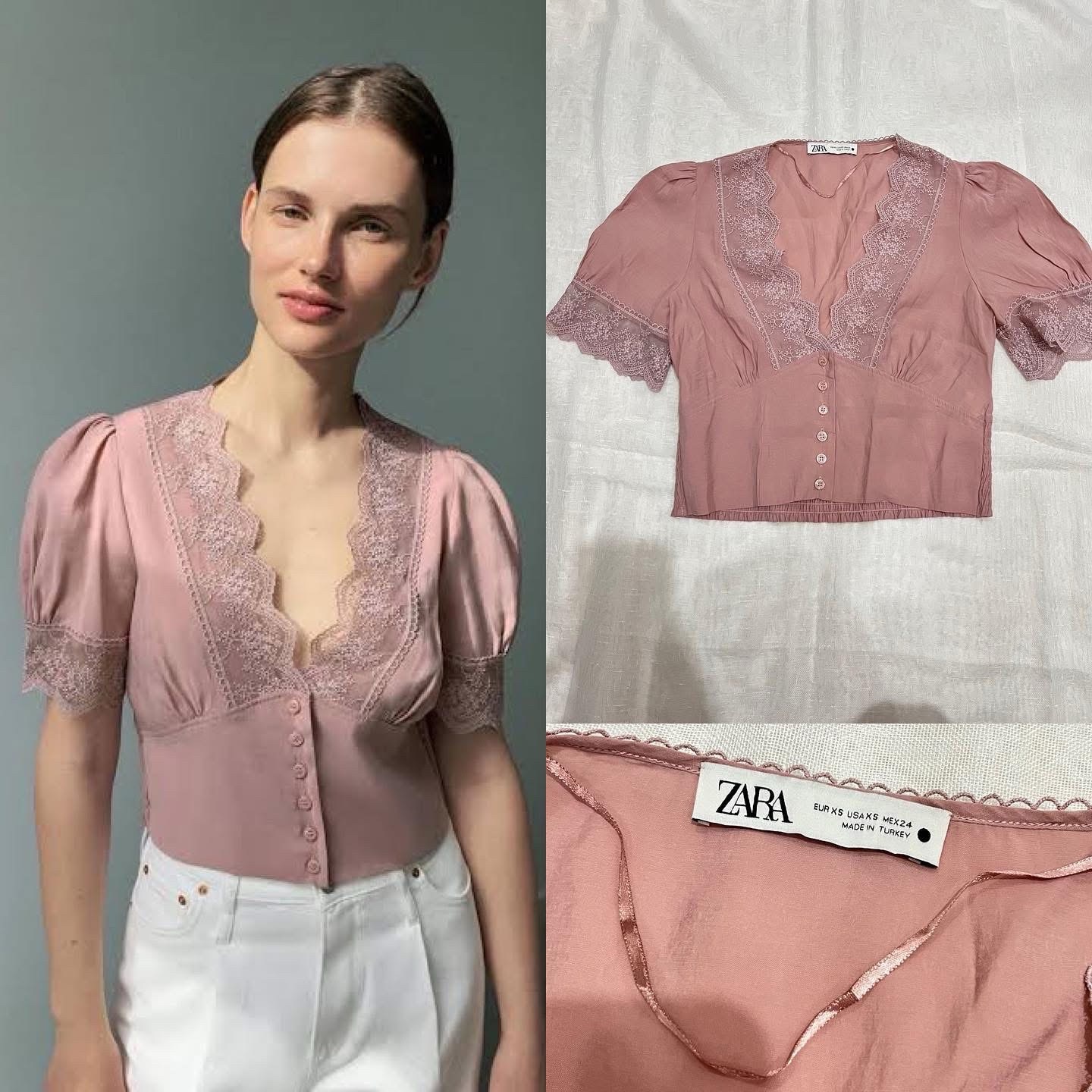 Top court en dentelle Zara