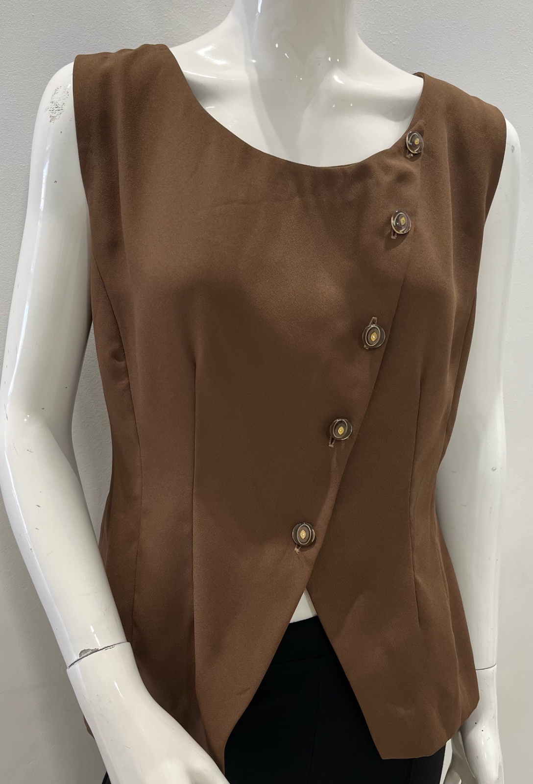 Top sans manches marron 