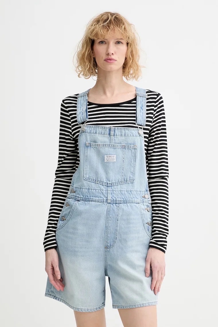 Salopette bershka en jean bleu clair 