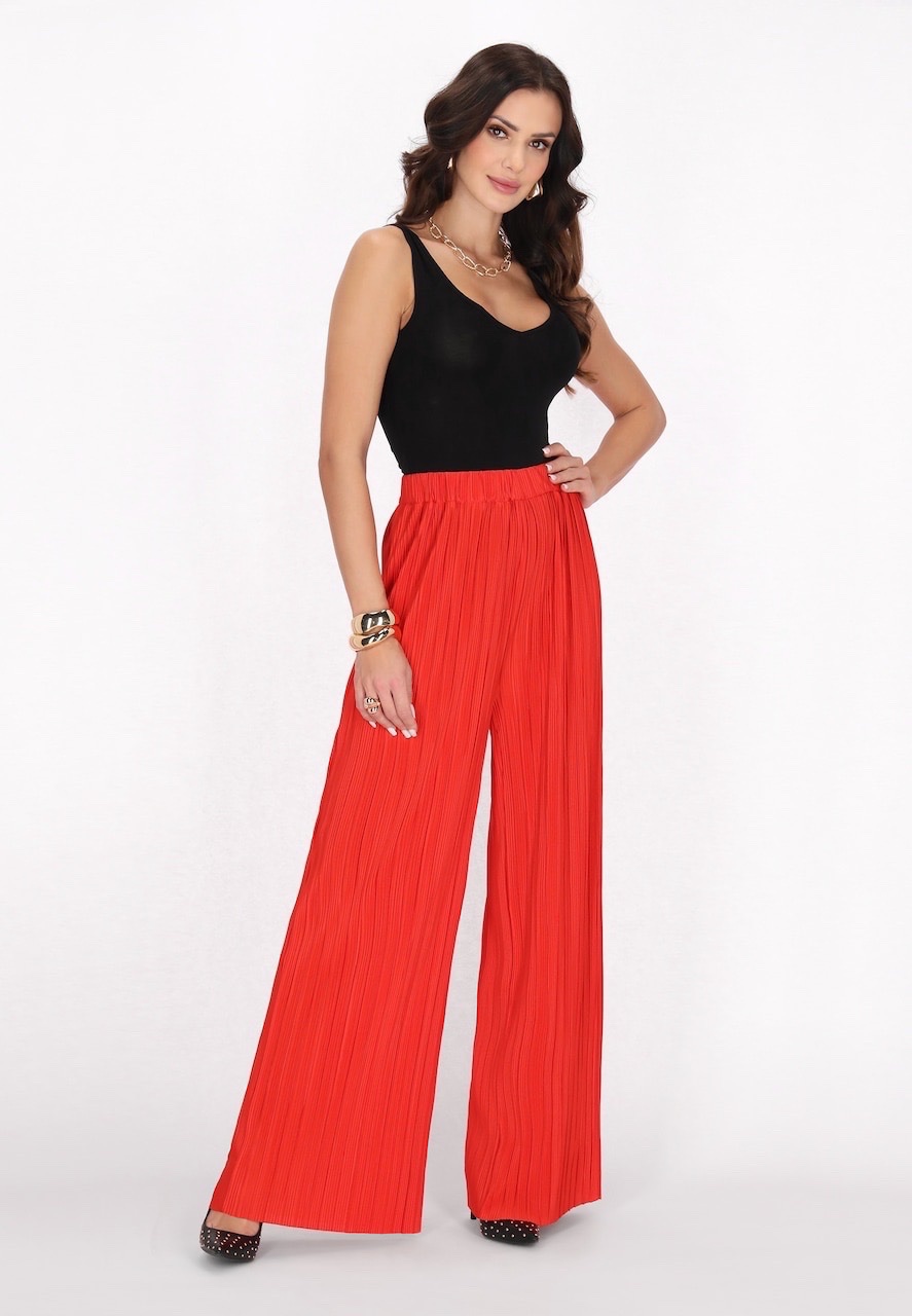 Pantalon femme rouge 