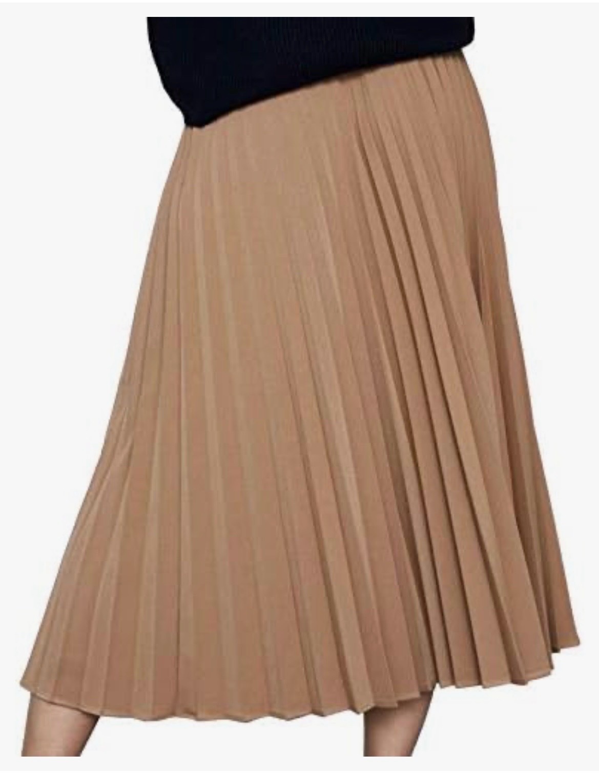 Jupe Midi Plissée Zara Camel