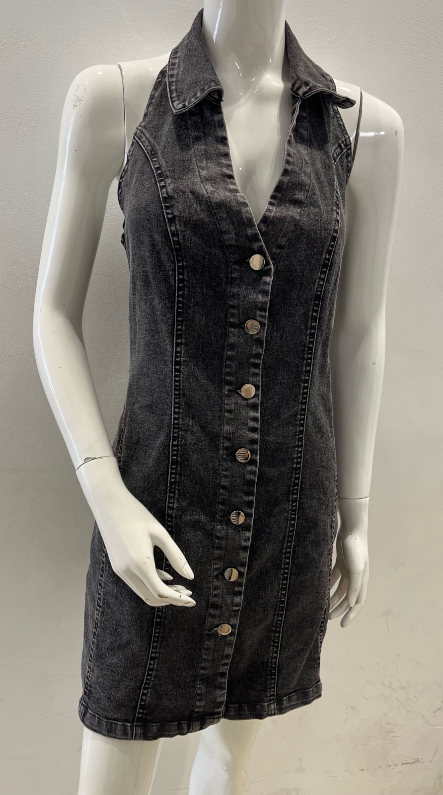 Robe denim gris foncé