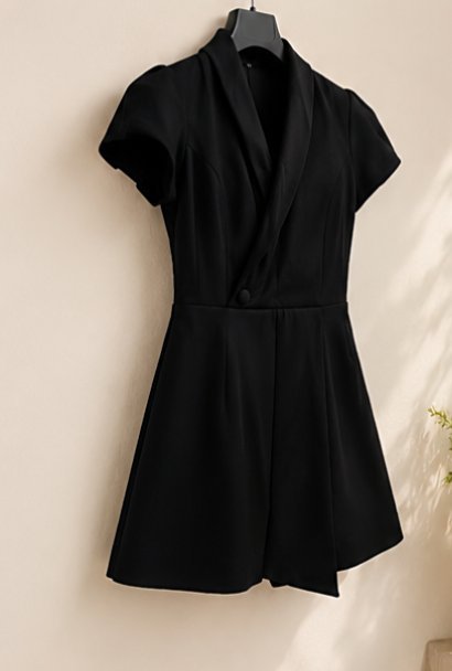 Robe noir classe crêpe 