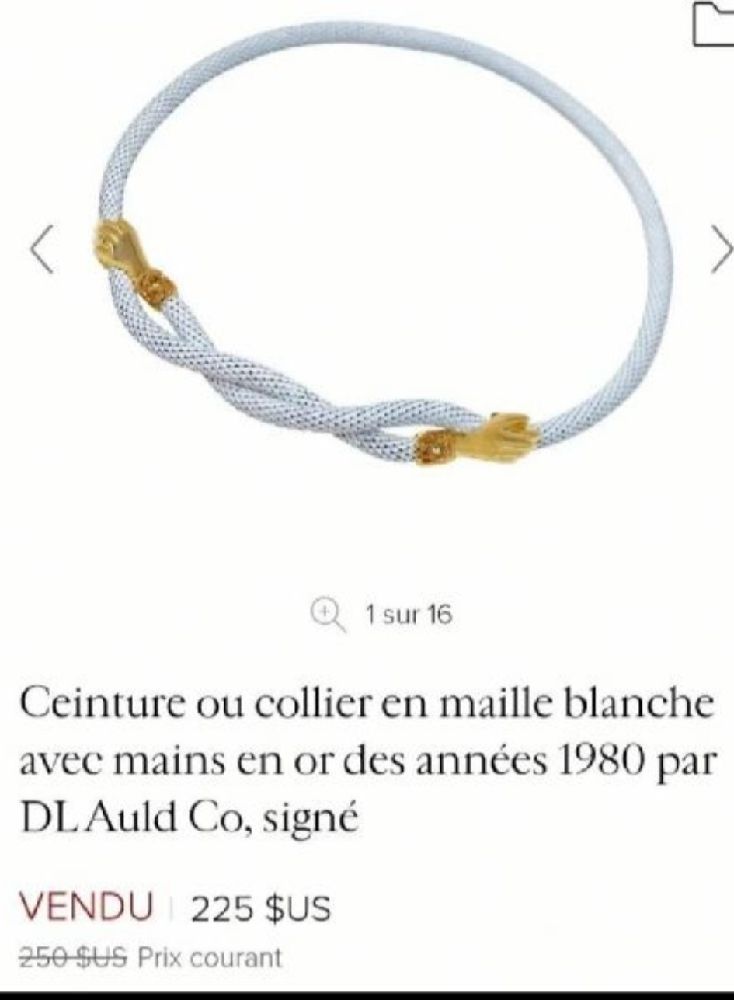 Ceinture ou collier vinted en maille blanche
