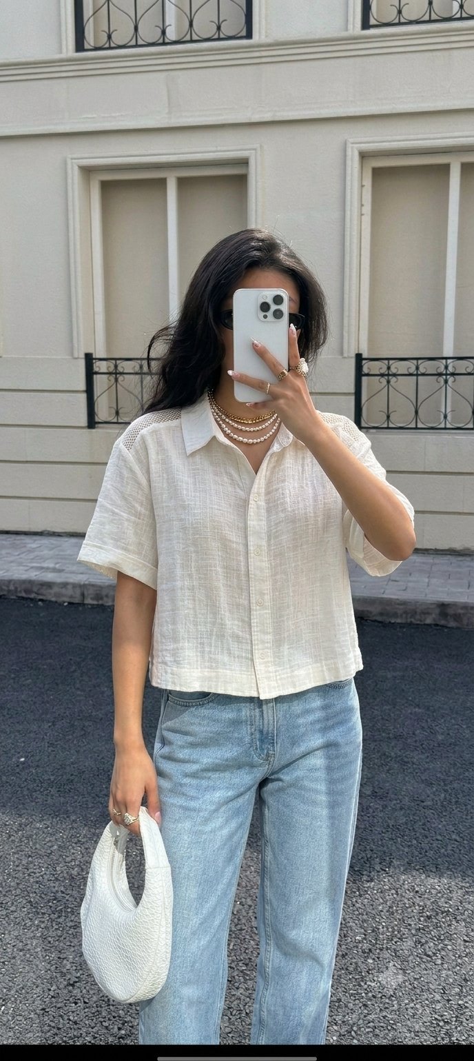 Chemise bershka courte 🤍🤍