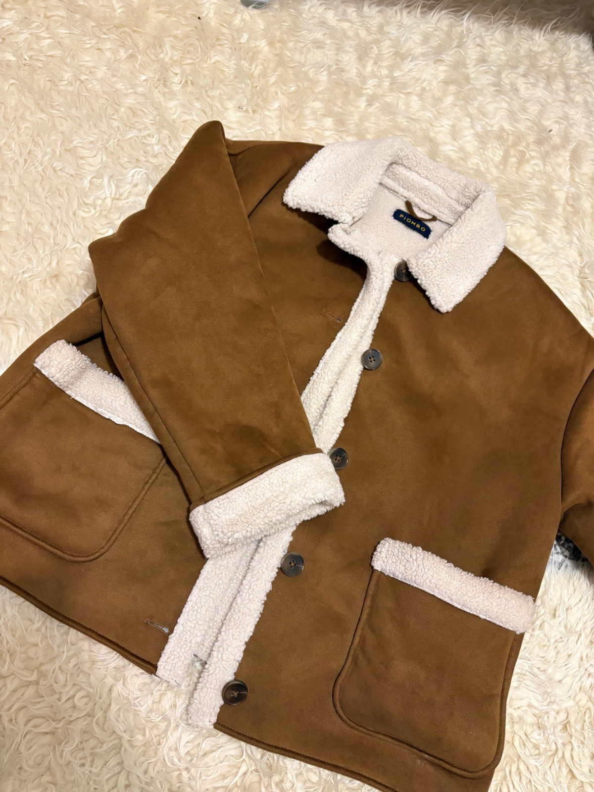 Veste  cammel over size porté seulement 2 fois 