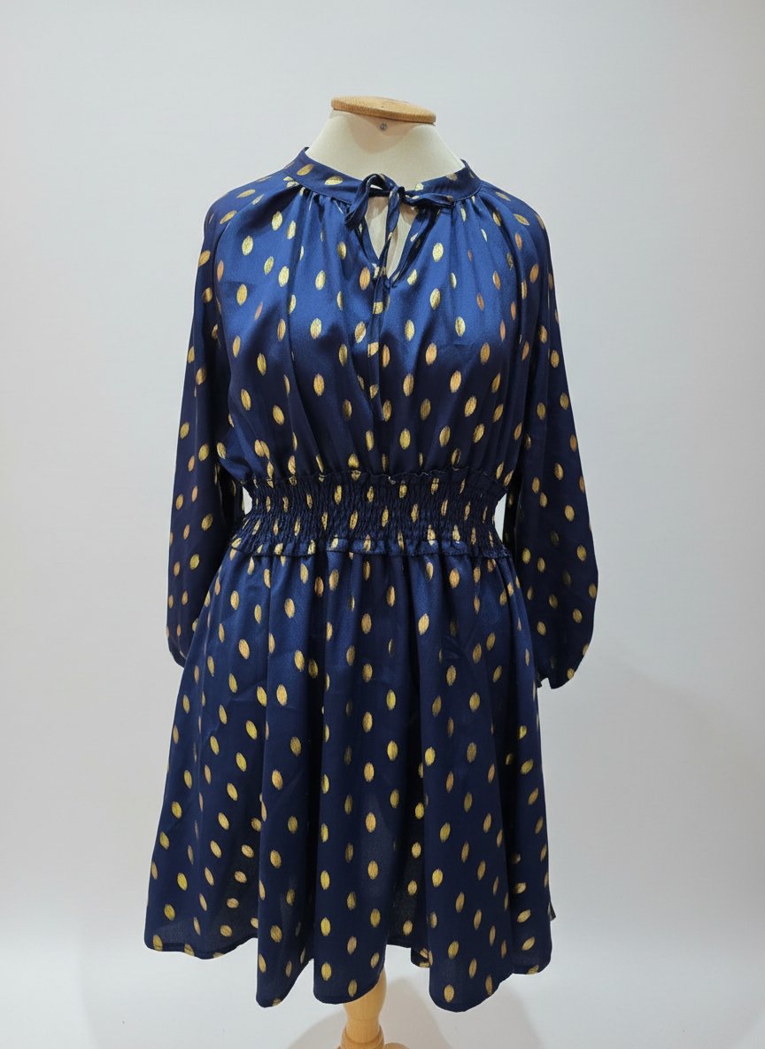 Robe bleu marine avec des point doré