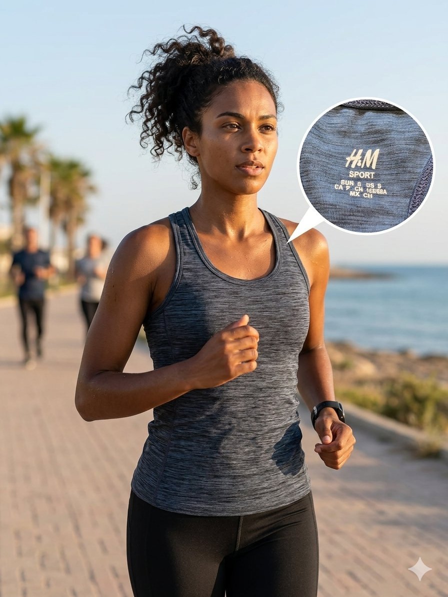 Avec sa couleur indémodable gris foncé chiné, c'est un basique indispensable à avoir dans sa garde-robe de fitness. Sa coupe dos nageur (racerback) dégage bien les épaules et offre une liberté de mouvement totale pendant l'entraînement.
