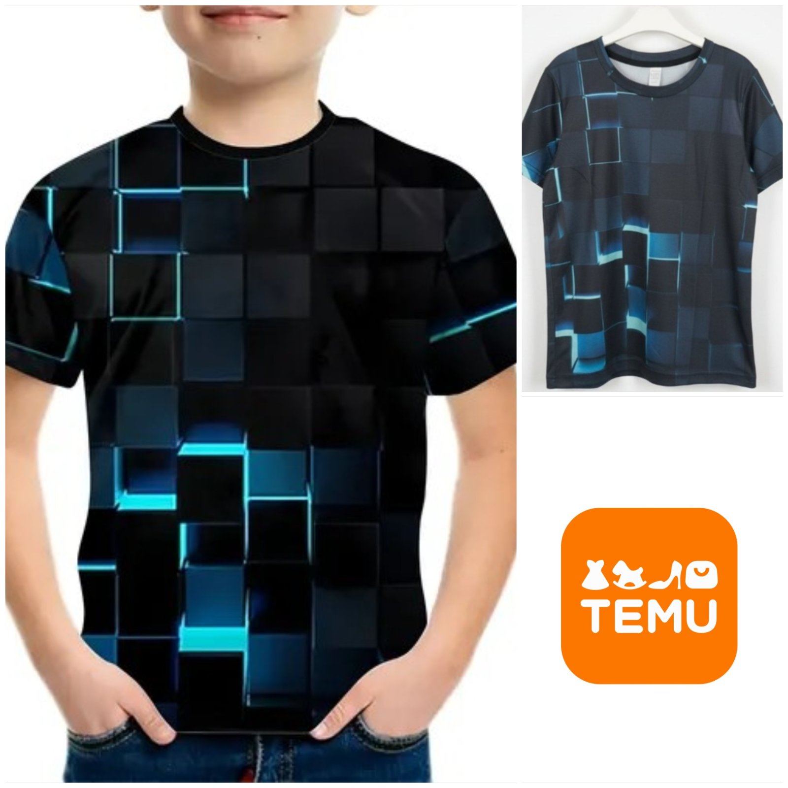 T-shirt noir pour garçon 