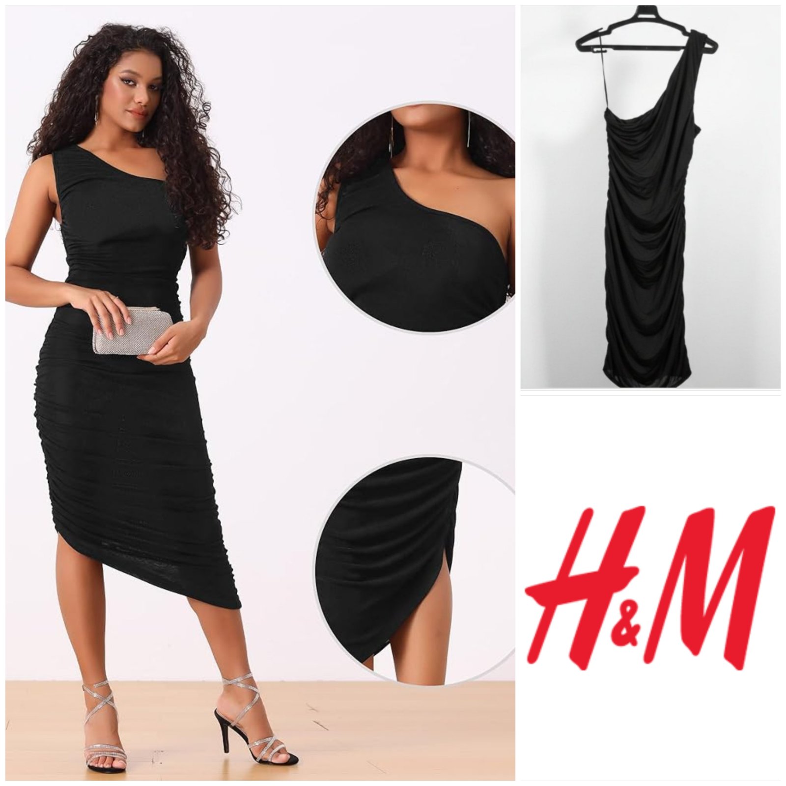 Robe asymétrique moulante noir 