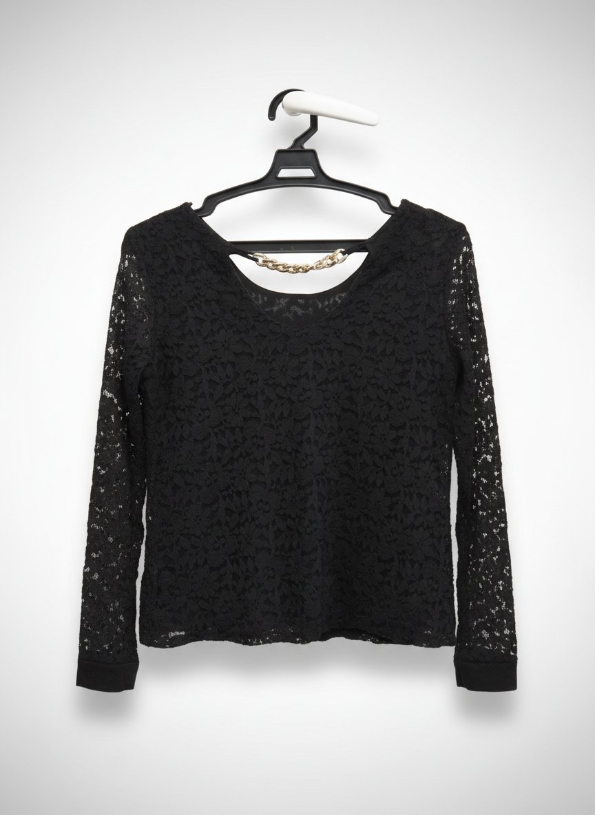 T-shirt dentelle noire 