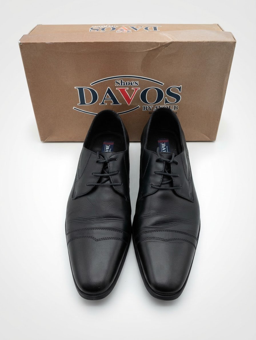 Chaussures classique Davos en cuir noir 