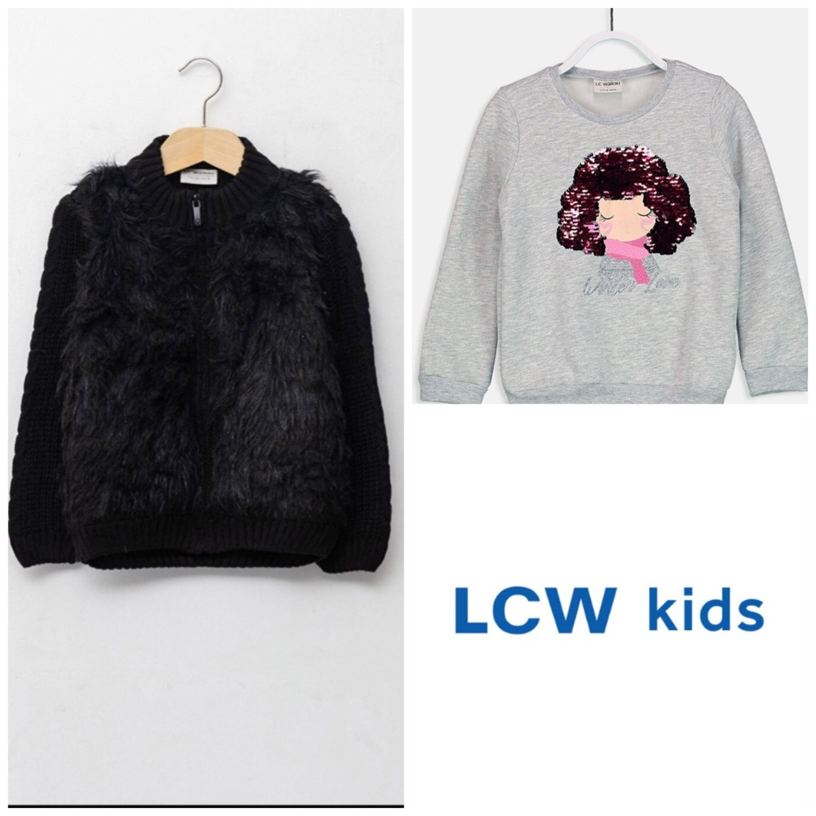 Une veste noire de printemps et un T-shirt gris pour filles 