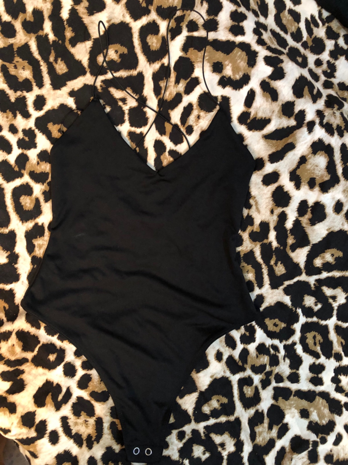 Body noir à bretelles croisées Bershka taille S⁠