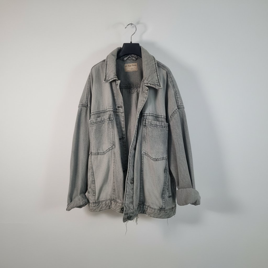 Veste djean gris oversize tlabes( m L XL)
