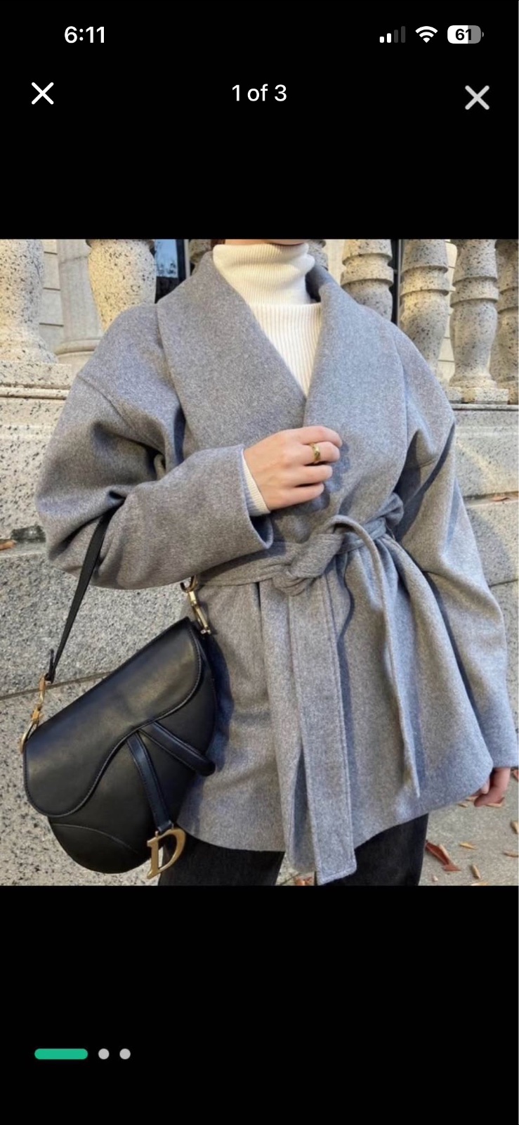 Manteau cachemire gris