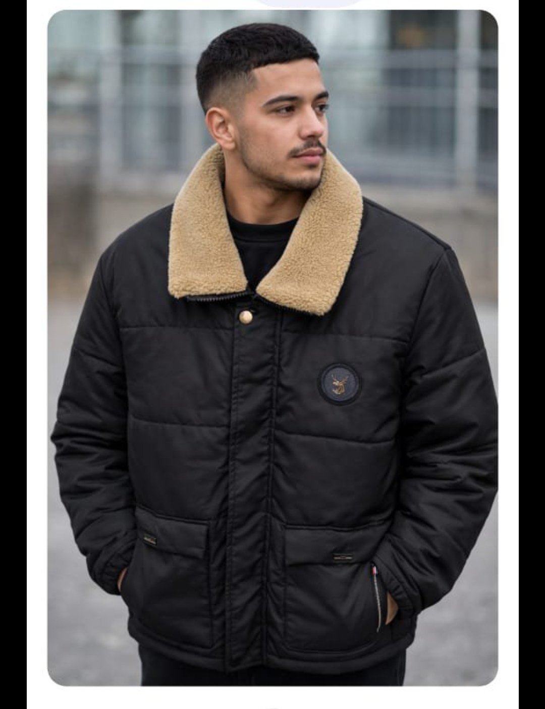 Blouson noir pour homme 