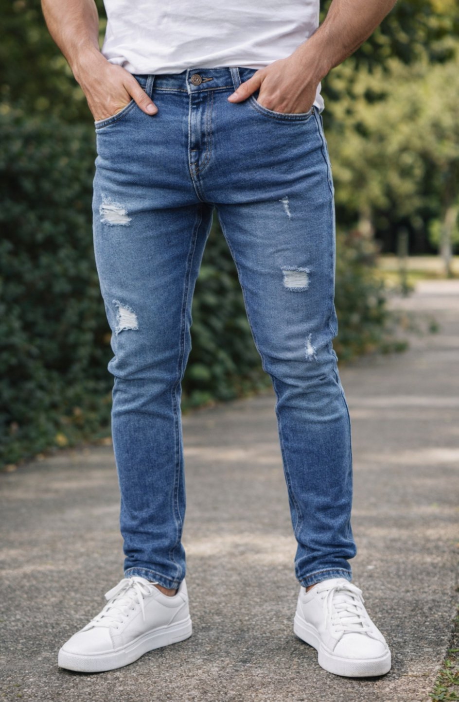 Pantalon jean déchiré pour homme taille 32 