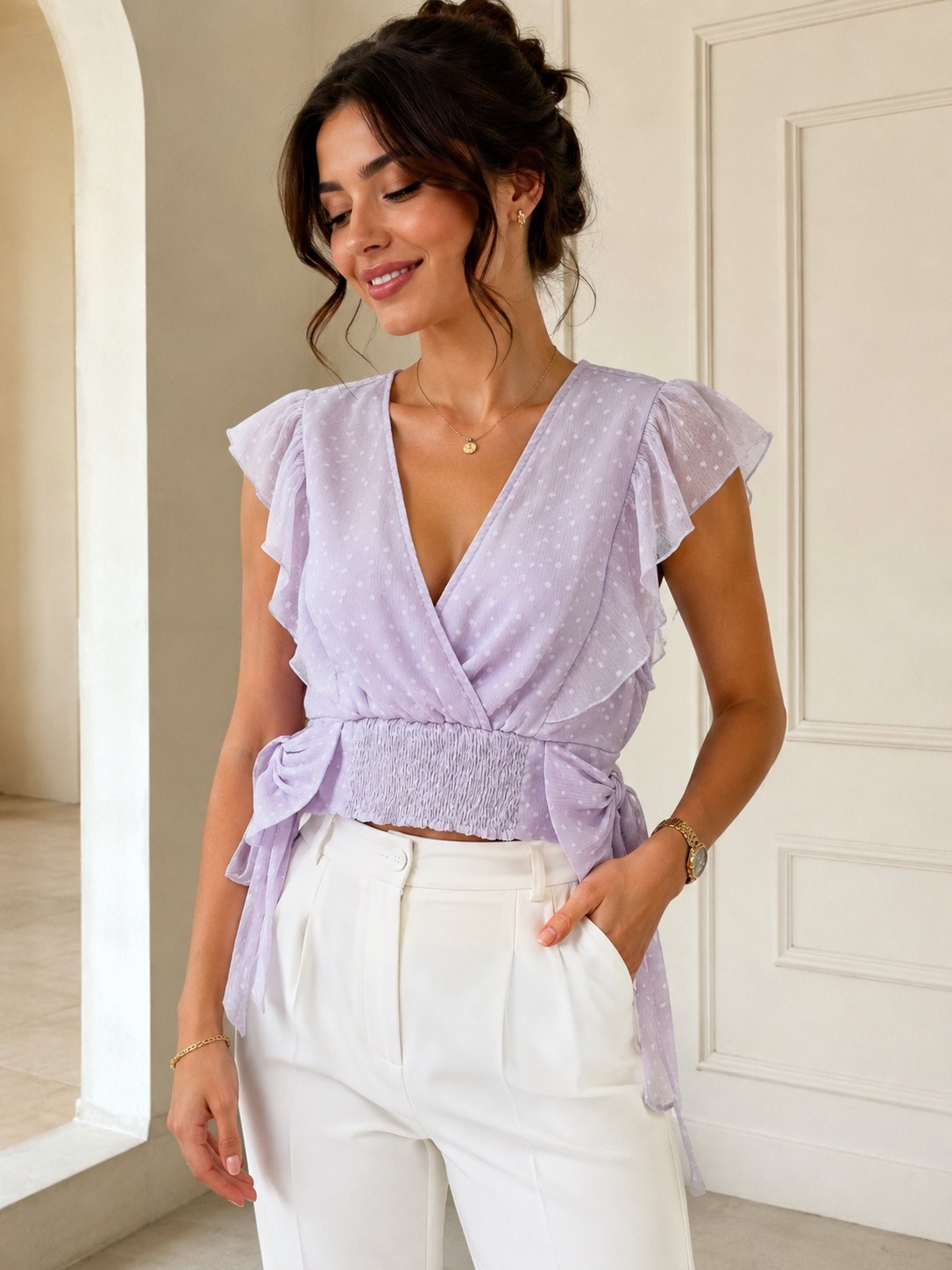 Top mauve lilas a pois delicats✨ 38/40