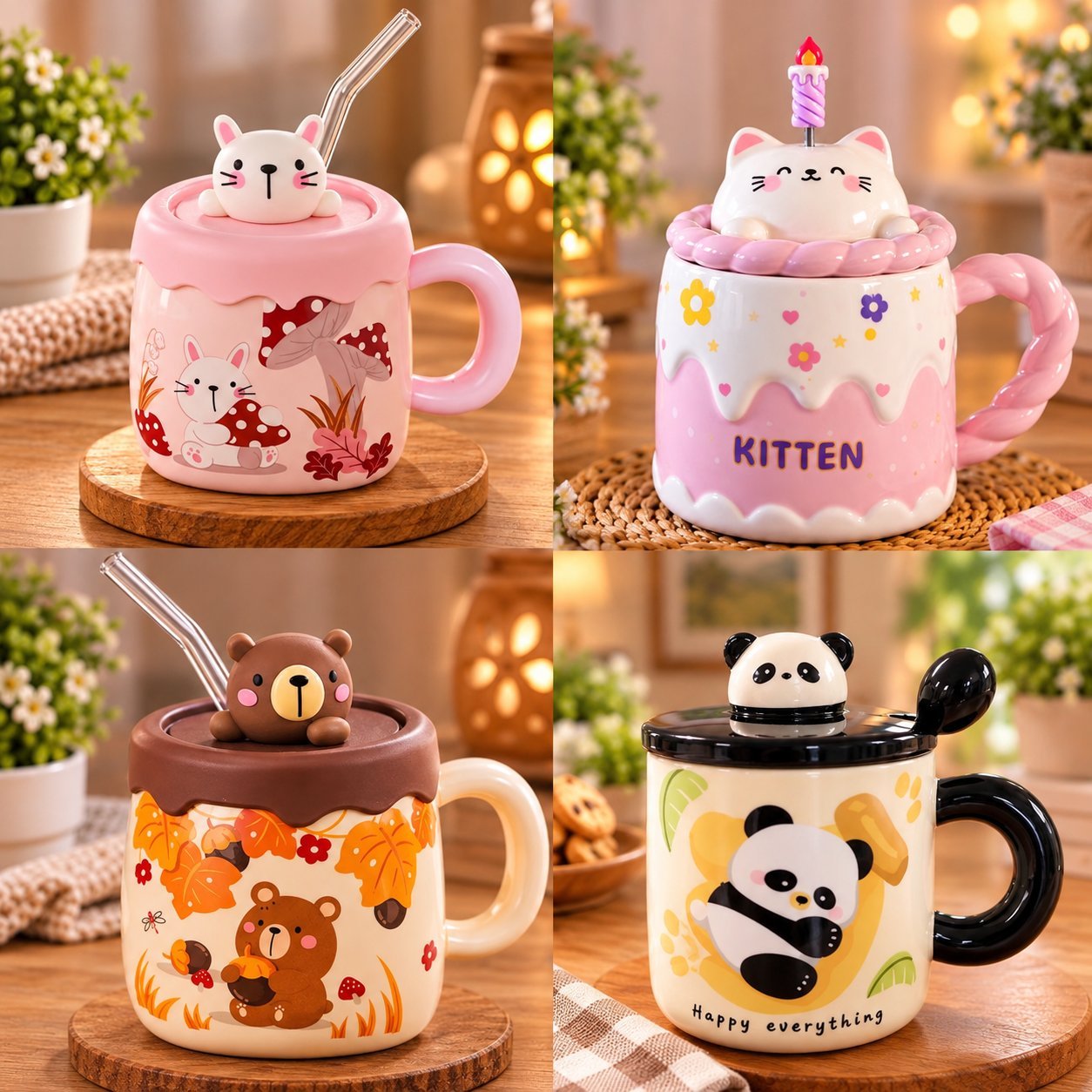 4 Mugs kawaii trop mignons 🩷☕