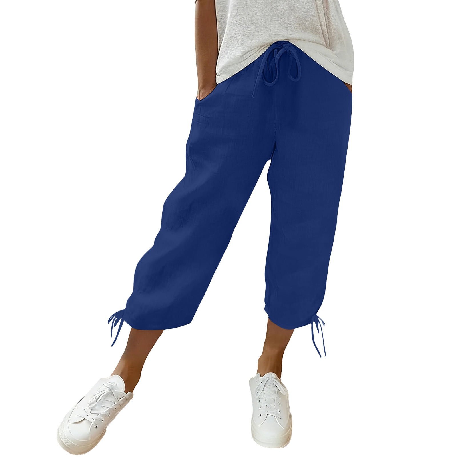Pantalon sport parachute violet possède une taille élastique réglable avec cordon de serrage.
