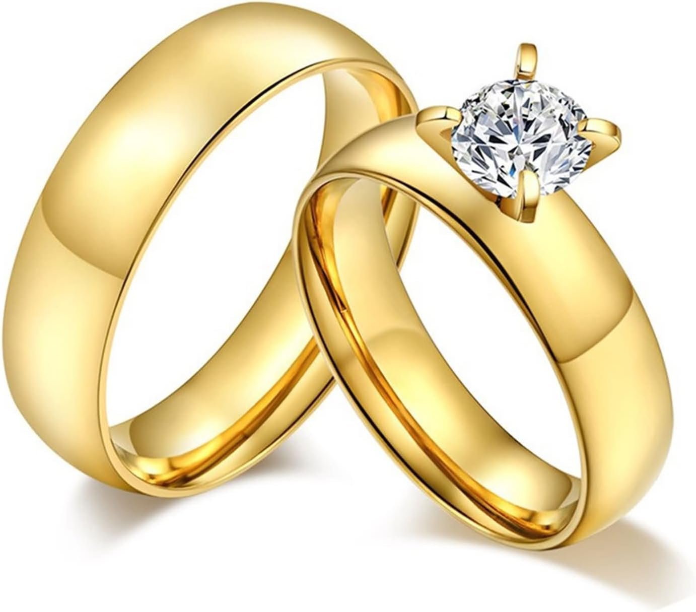 Alliance & solitaire en acier inoxydable taille 18 