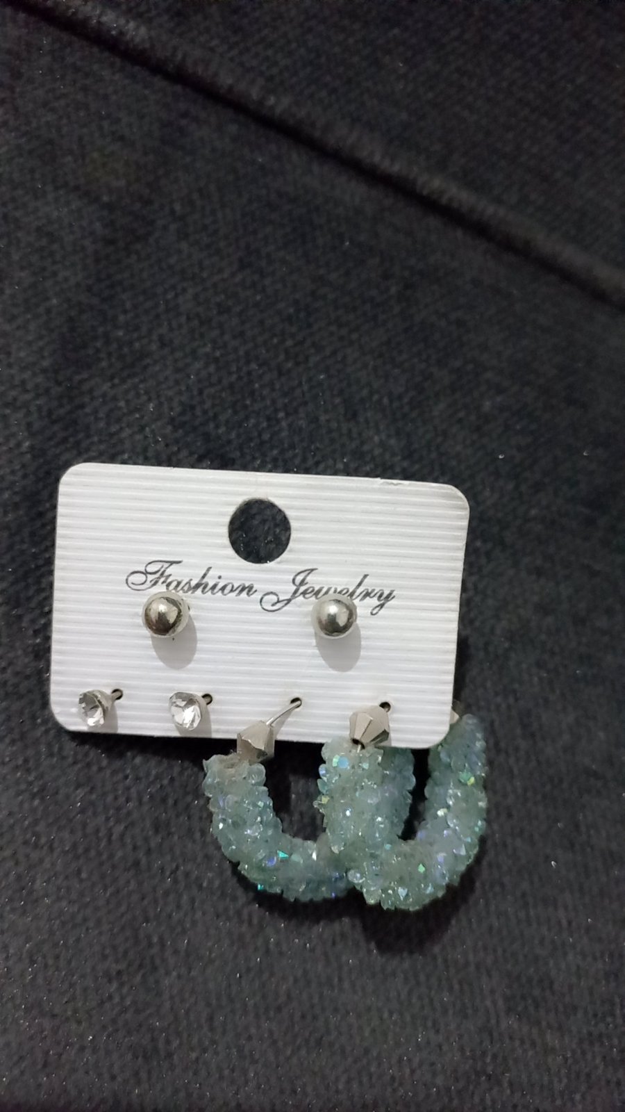 Boucle bleu neuf + 1 paire de boucle coquillage en doré occasion cadeau 