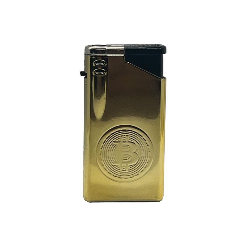 Lot de 3 briquet rechargeable chalumeau  en métal doré 