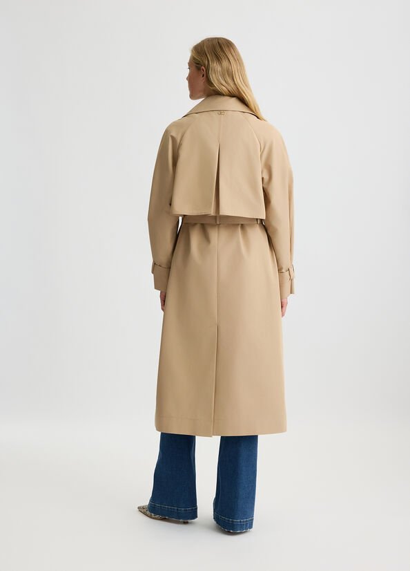 Manteau long en cashmere beige état neuf couleur tendance 