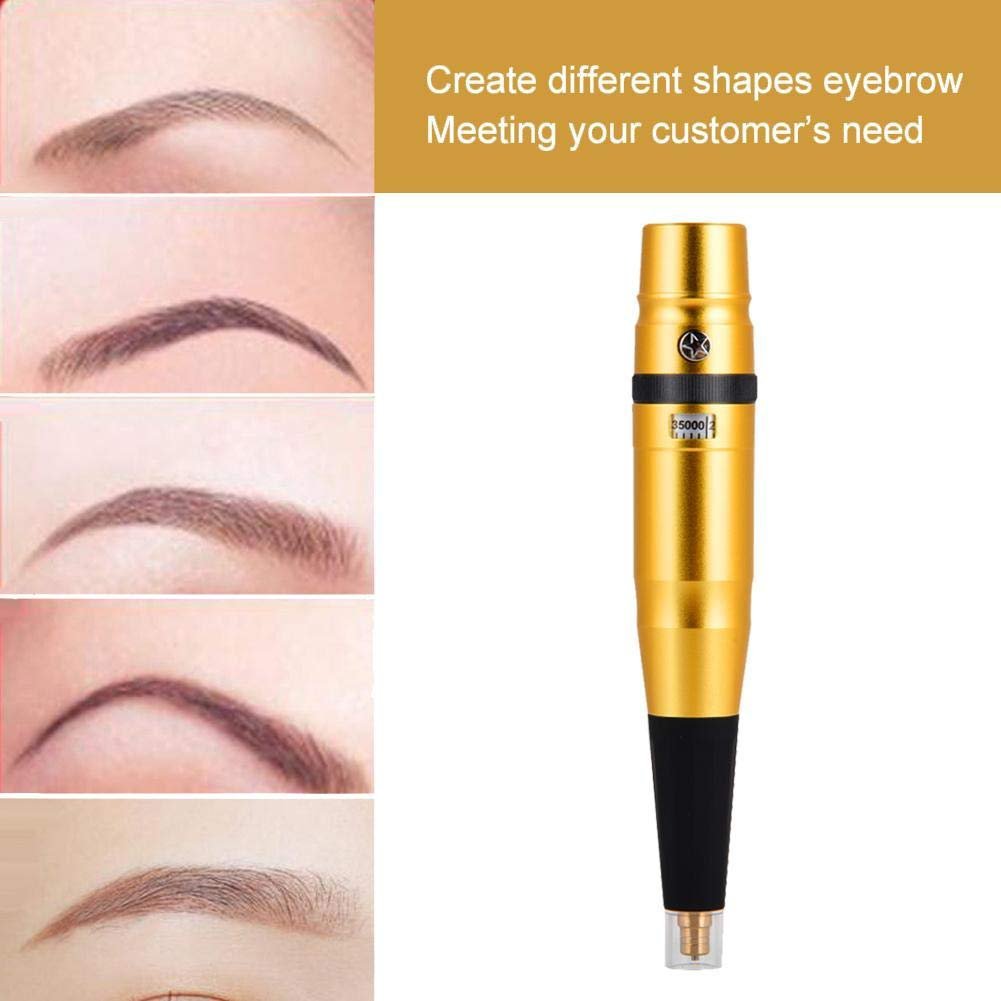  un stylo de microneedling électrique (ou dermapen) de couleur dorée et noire, généralement utilisé pour les soins de la peau 3 vitesse 