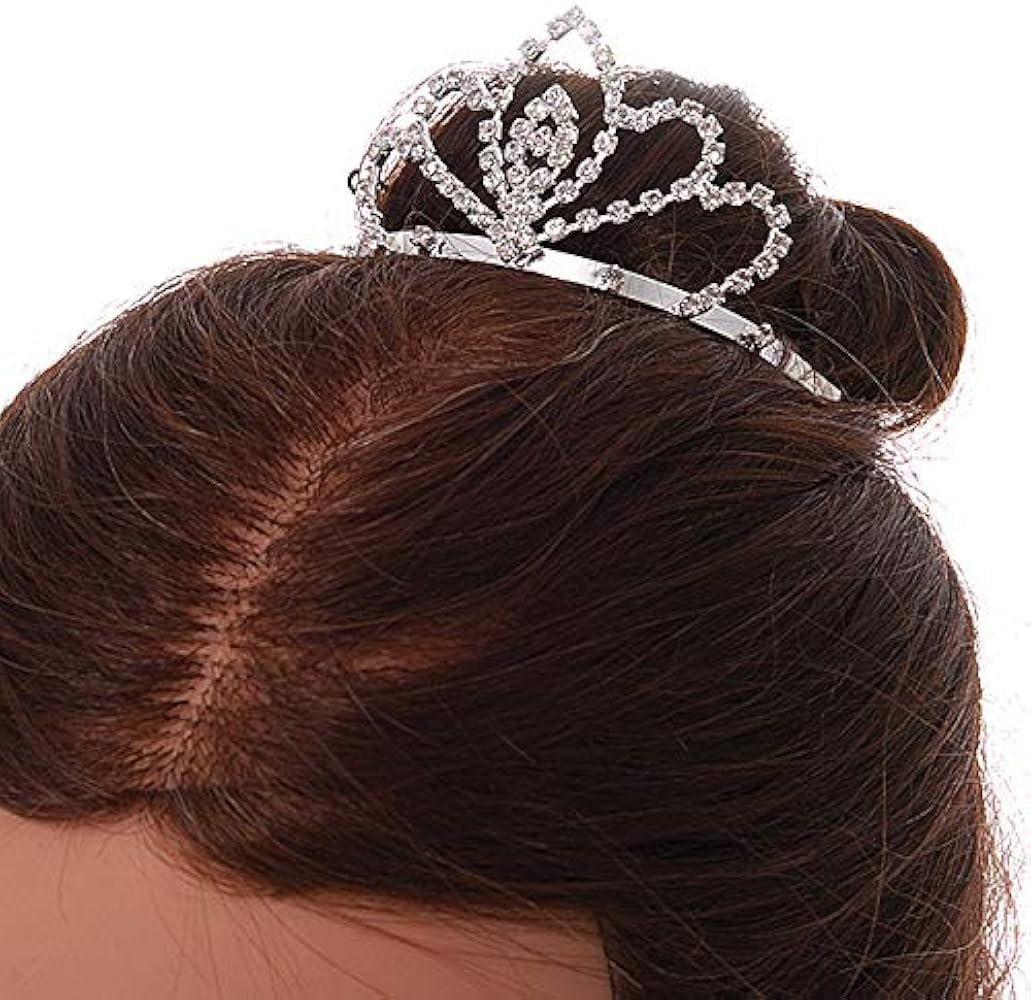 2 pièces peigne à cheveux Avalaya est un petit diadème argenté en forme de couronne serti de strass