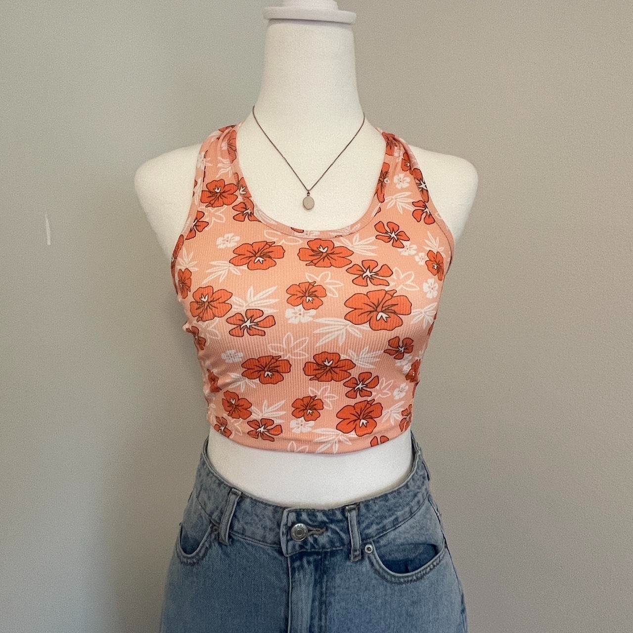 Crop top dos nu à imprimé floral, 