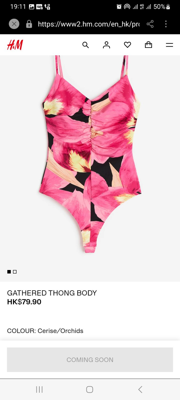 Maillot de bain une pièce à bretelles fines avec un imprimé floral rose et noir