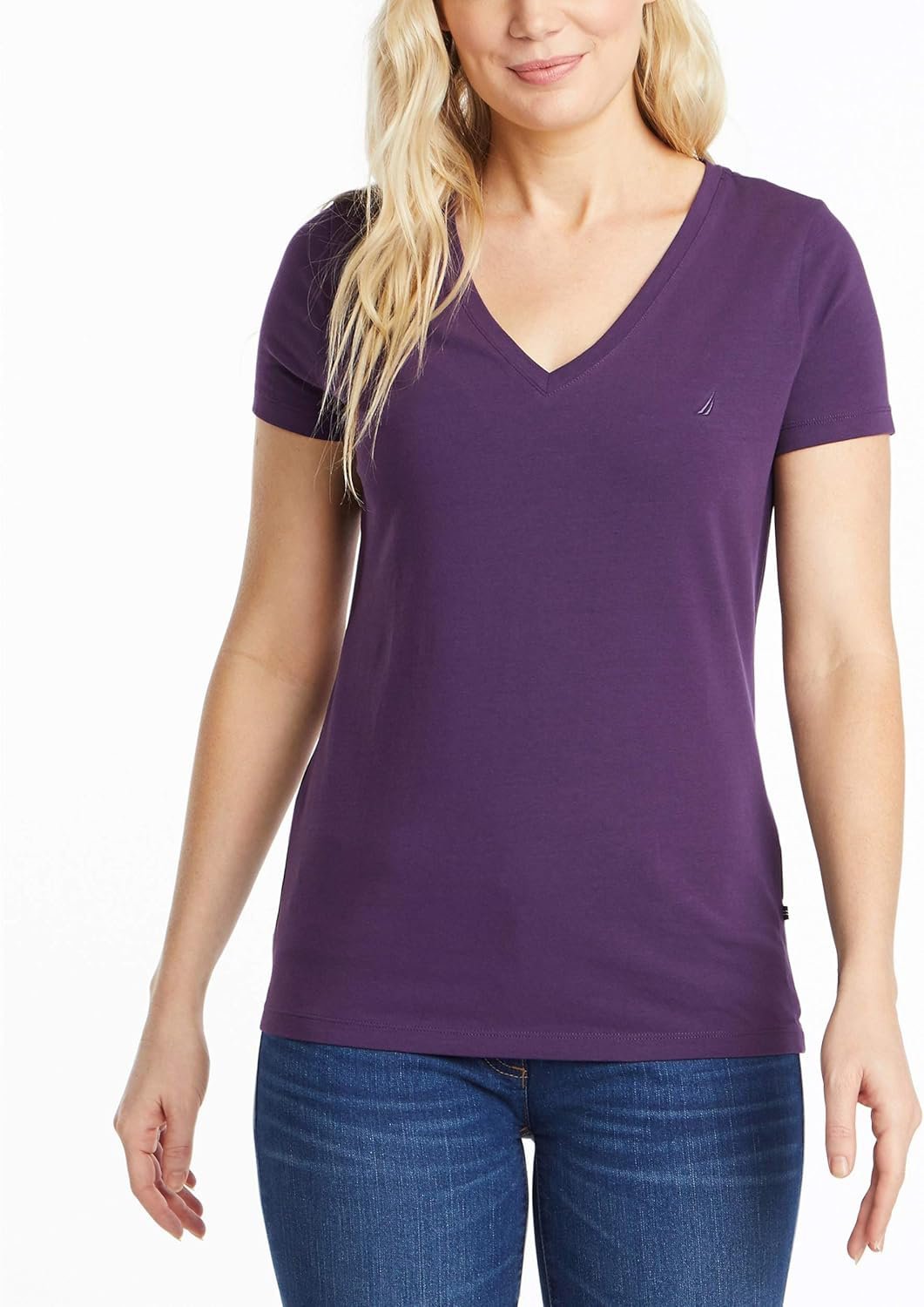 Un haut à col en V en jersey de coton violet de Polo Ralph Lauren.