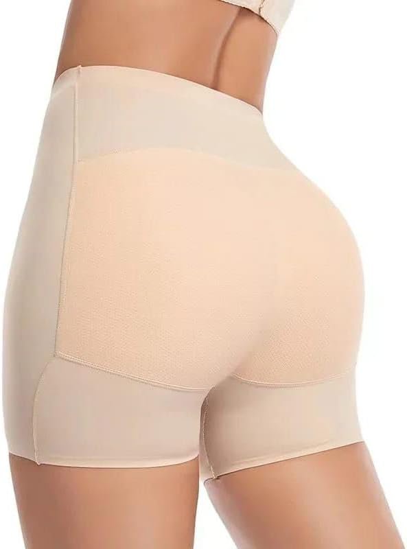 Short gainant couleur beige  à taille haute est doté d'un rembourrage discret conçu pour rehausser et galber naturellement la silhouette